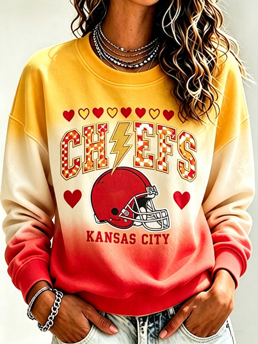 Women's Football Printed Casual Sweatshirt