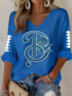 Women'S Football  Print Waffle  Top