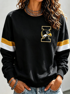 Women'S Retro Rugby Round Neck Sports Shirt
