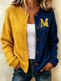 Women's Football Gradient Sweater Cardigan