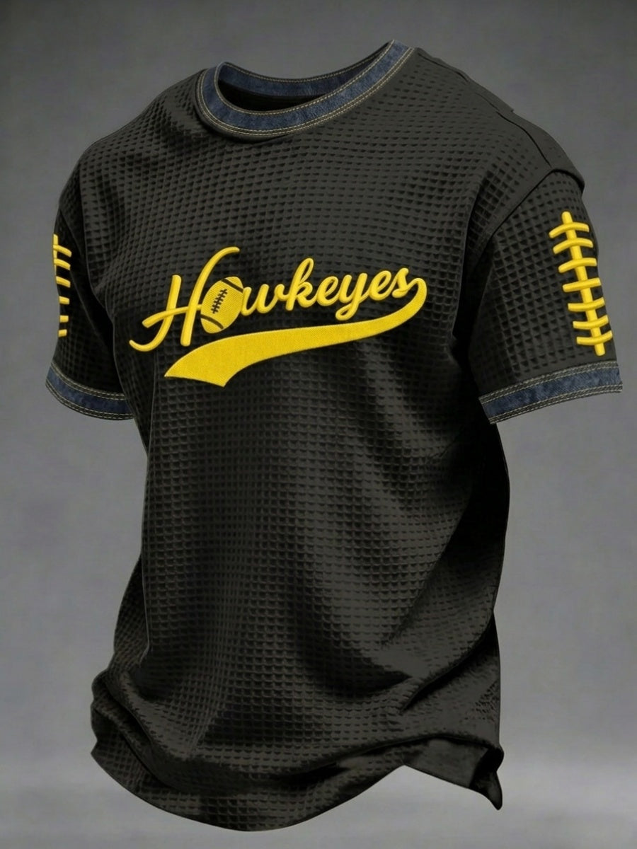 Men's Football Pattern Waffle T-Shirt