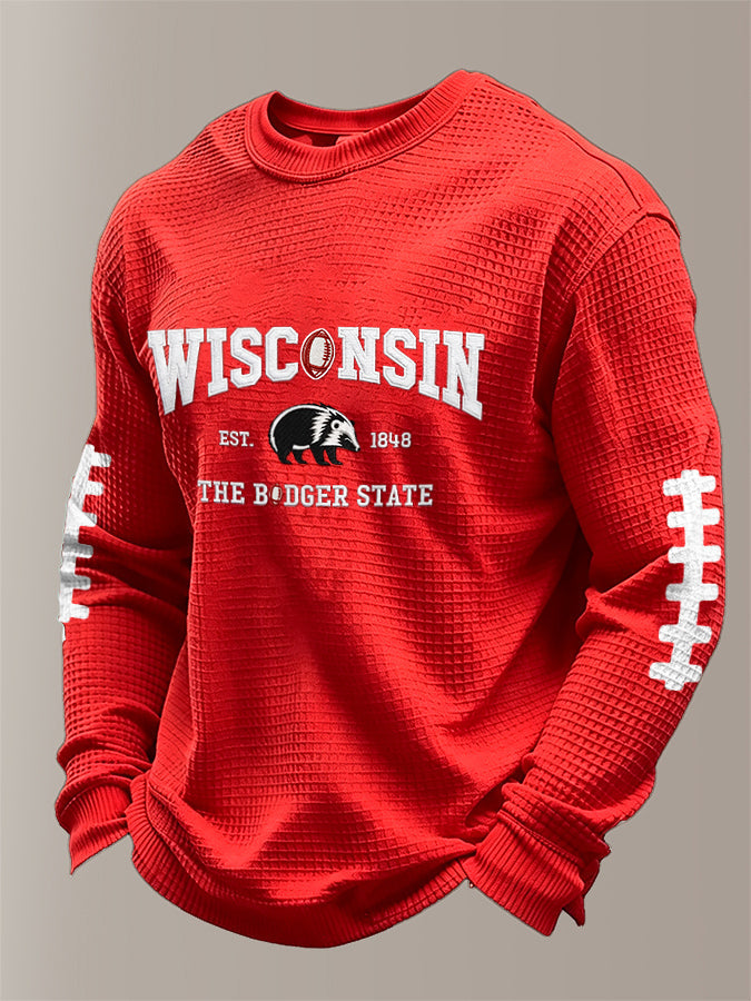 Men'S Football Printed Waffle T-Shirt