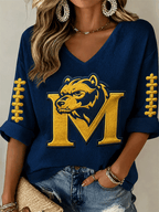 Women's Rugby Print Waffle T-Shirt