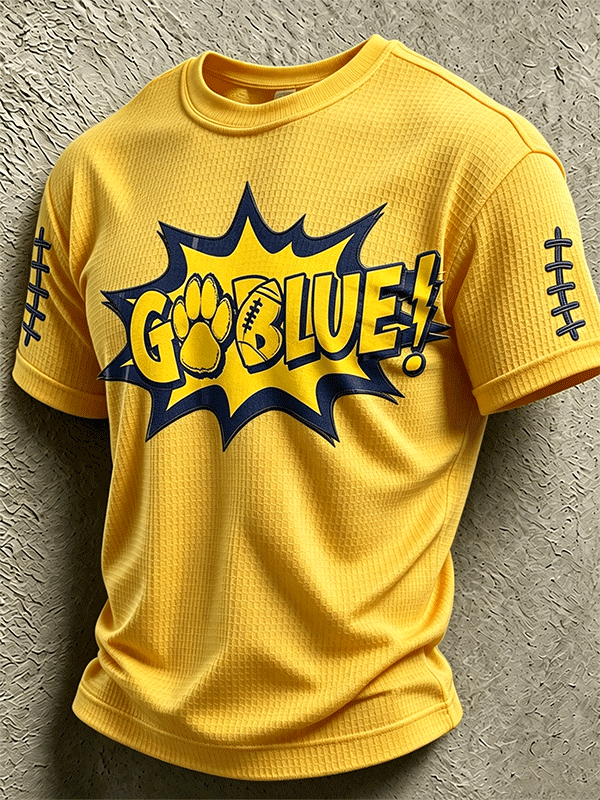 Men's Rugby Waffle Round Neck T-Shirt