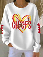 Women'S Football Printed Casual Sweatshirt