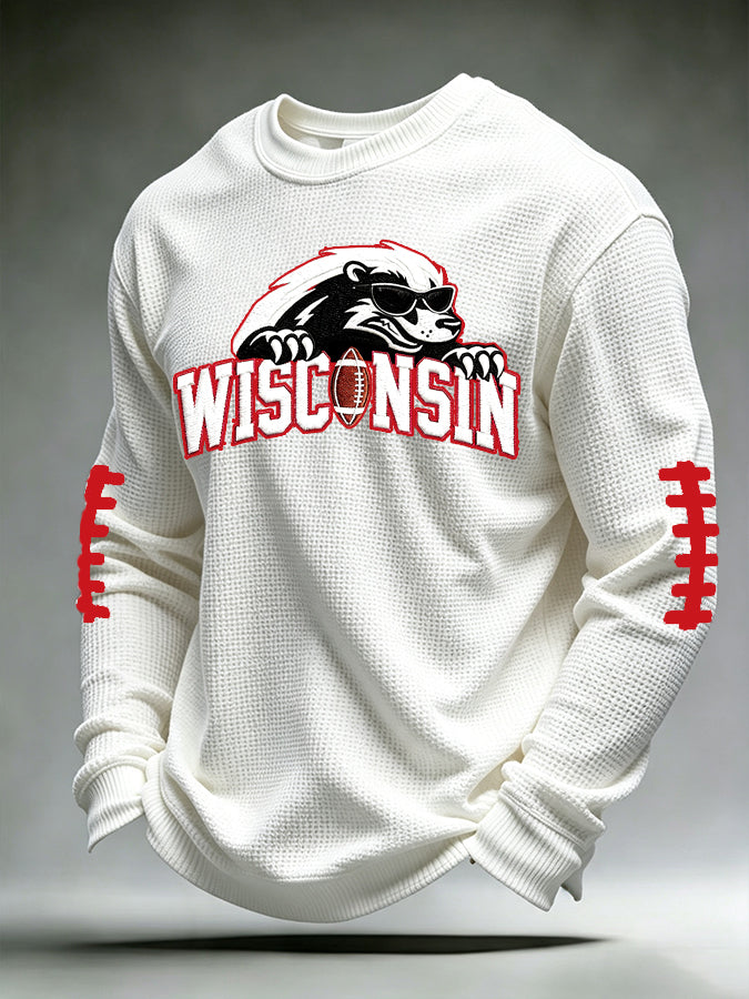 Men'S Football Printed Waffle T-Shirt