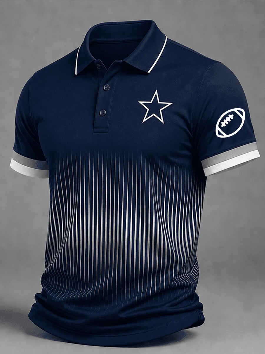 Men'S Rugby Fan Printed Casual Collar Shirt