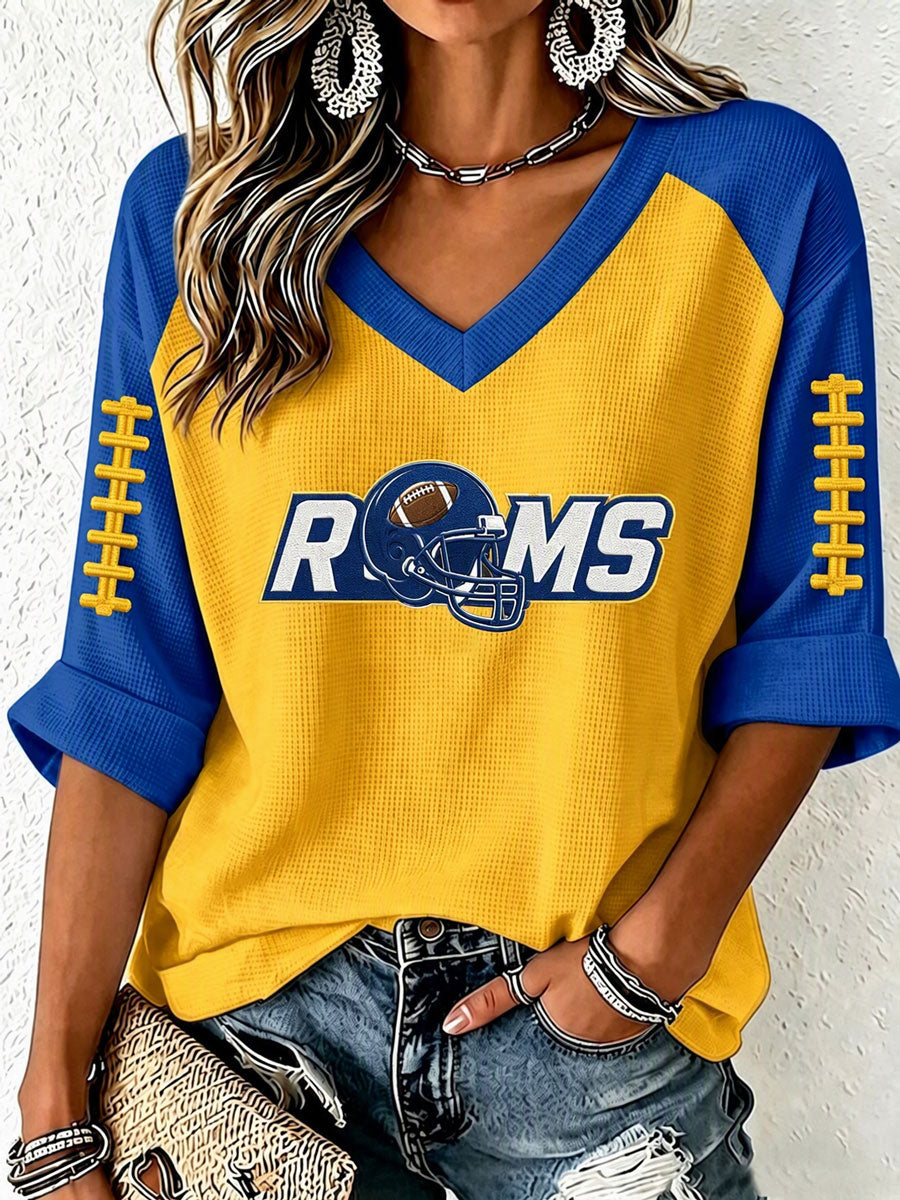 Women'S Football  Print Waffle  Top