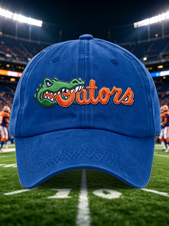 Unisex Football Print Washed Duckbill Cap