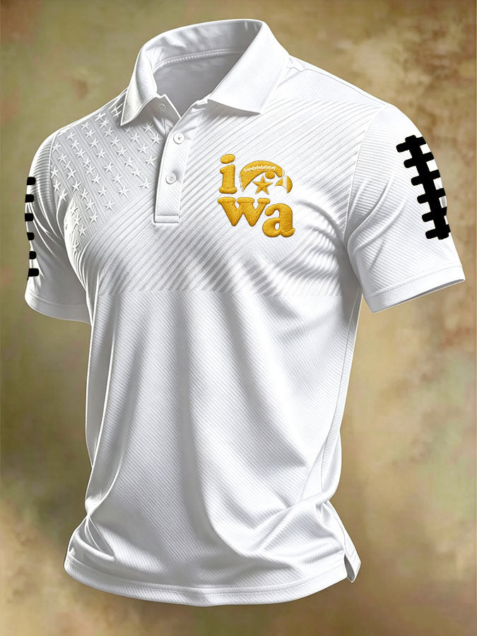 Men'S Football Printed Polo Shirt