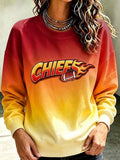 Women's Football Printed Casual Sweatshirt