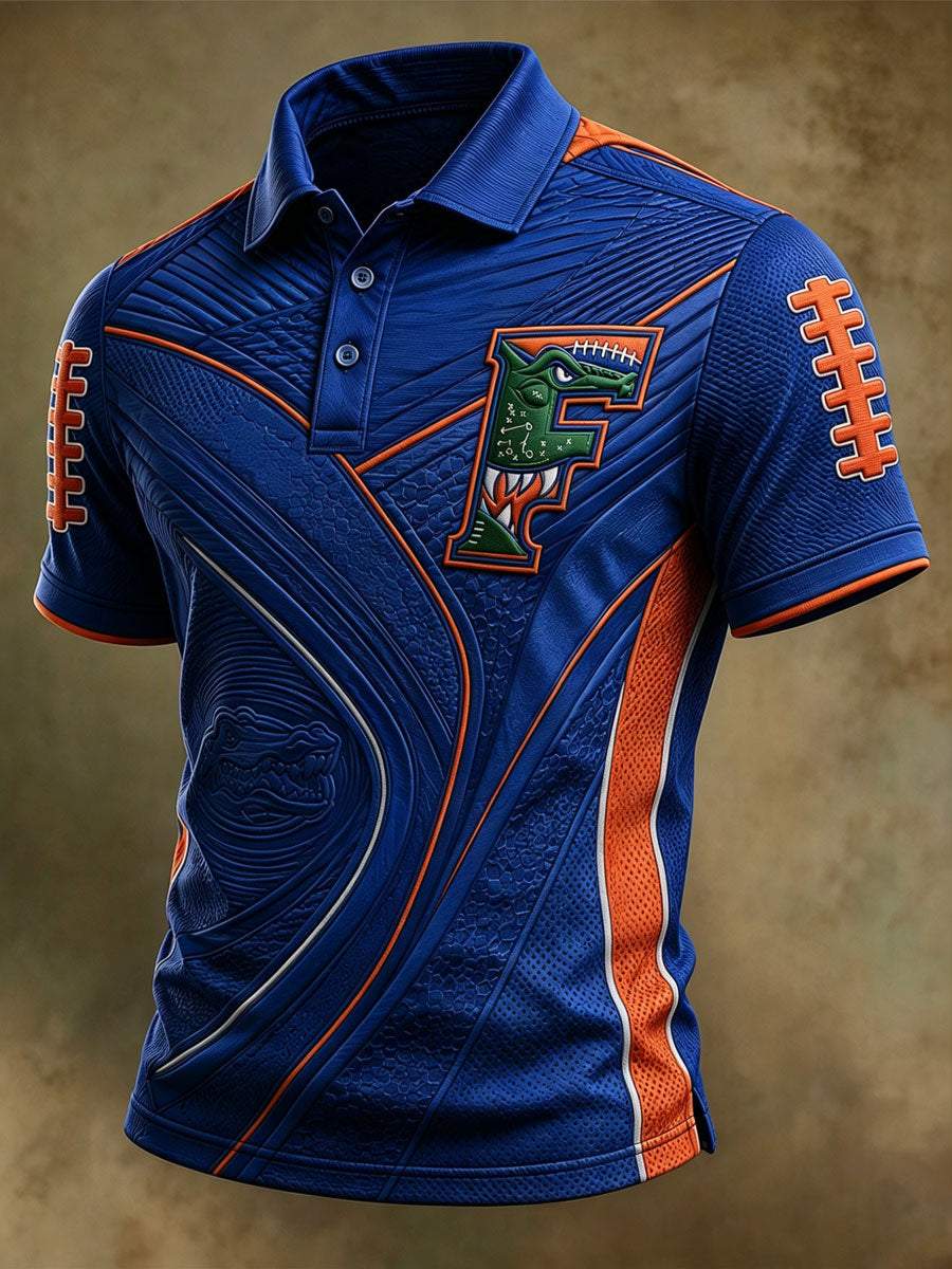 Men's Retro Rugby Collar Polo T-Shirt