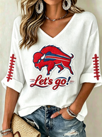 Women's Go Football Waffle Top