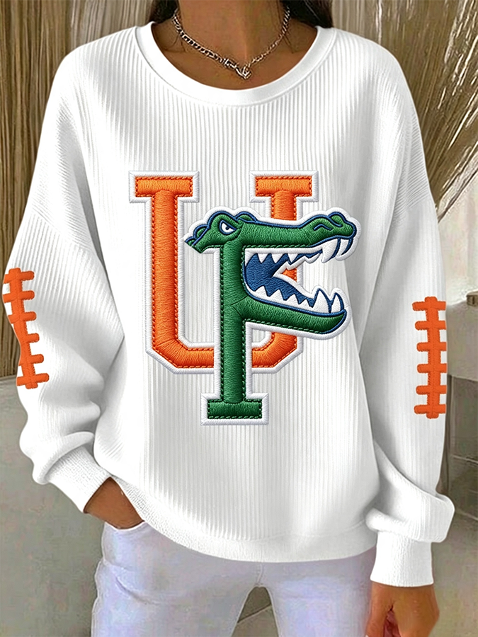Women'S Football Print Casual Sweatshirt