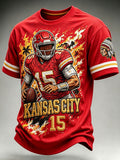 Men'S Football Fan  Print Casual T-Shirt