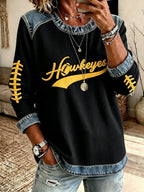 Women'S Football Printed Casual Long Sleeve Top