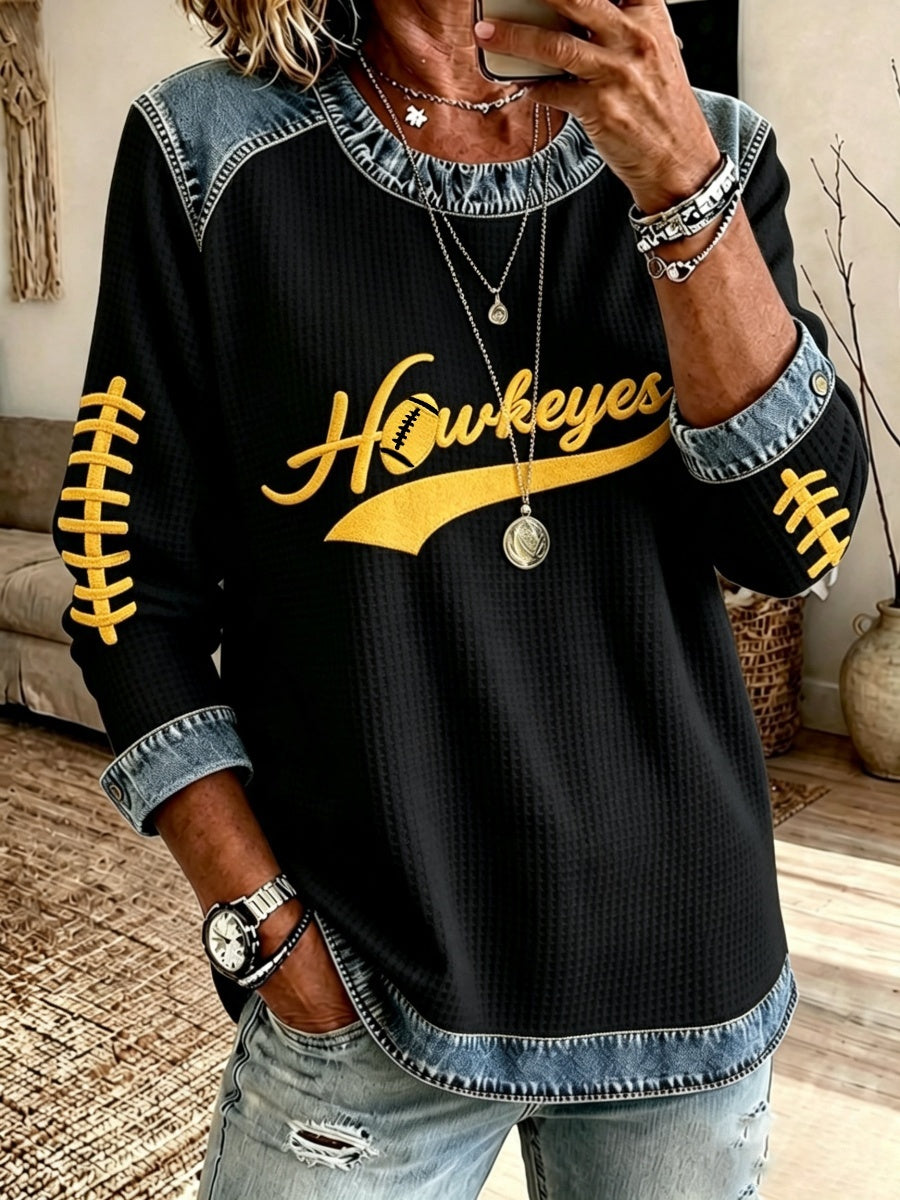 Women'S Football Printed Casual Long Sleeve Top