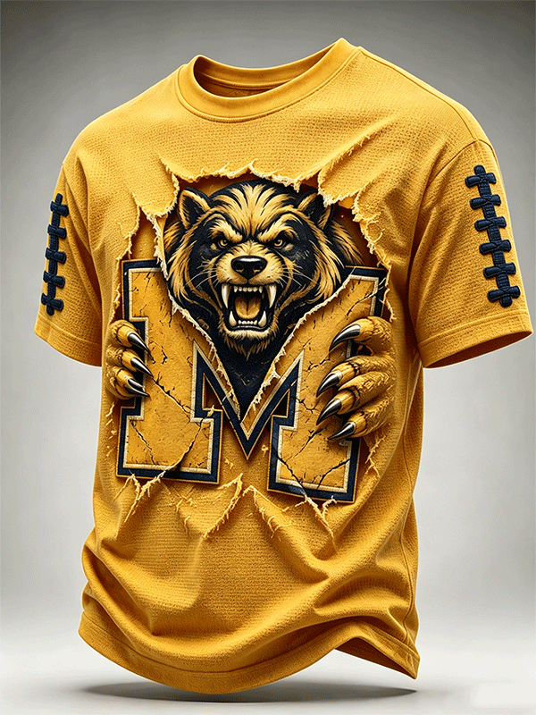 Men's Rugby Waffle Round Neck T-Shirt