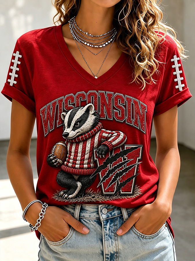 Women's Football Printed T-shirt