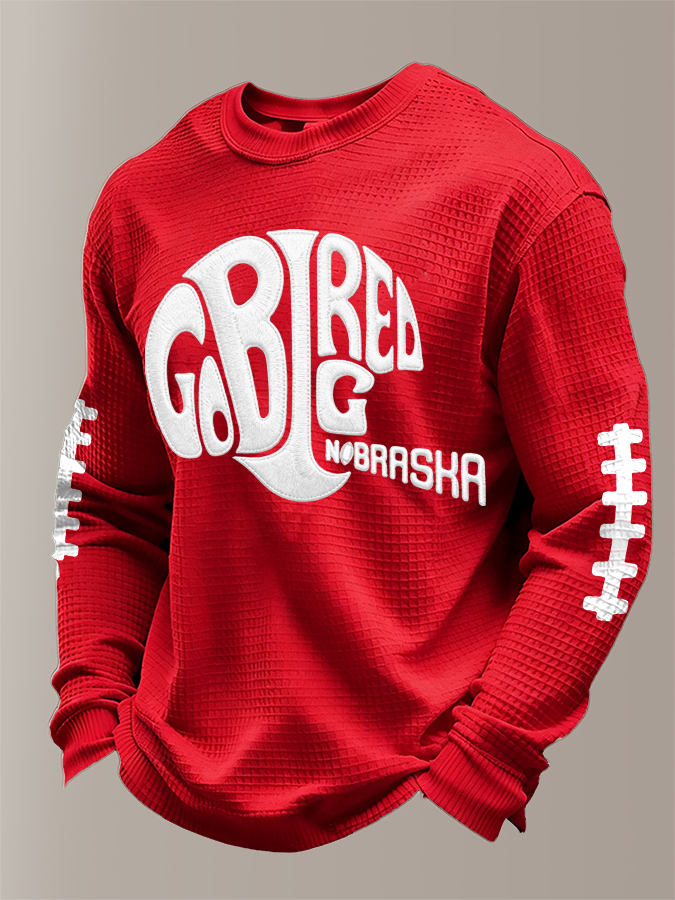 Men'S Football Printed Waffle T-Shirt