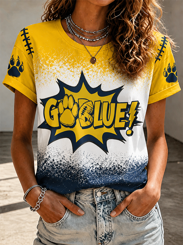 Women's Football Sports Printed T-shirt