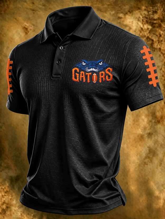 Men'S Retro Rugby Collar Polo T-Shirt