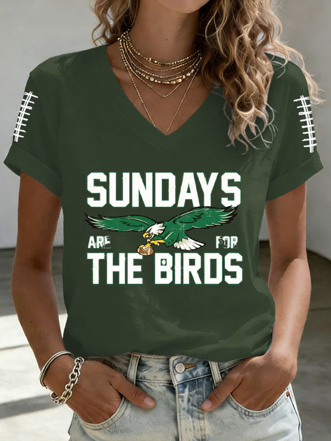 Women's Football Print Casual T-shirt