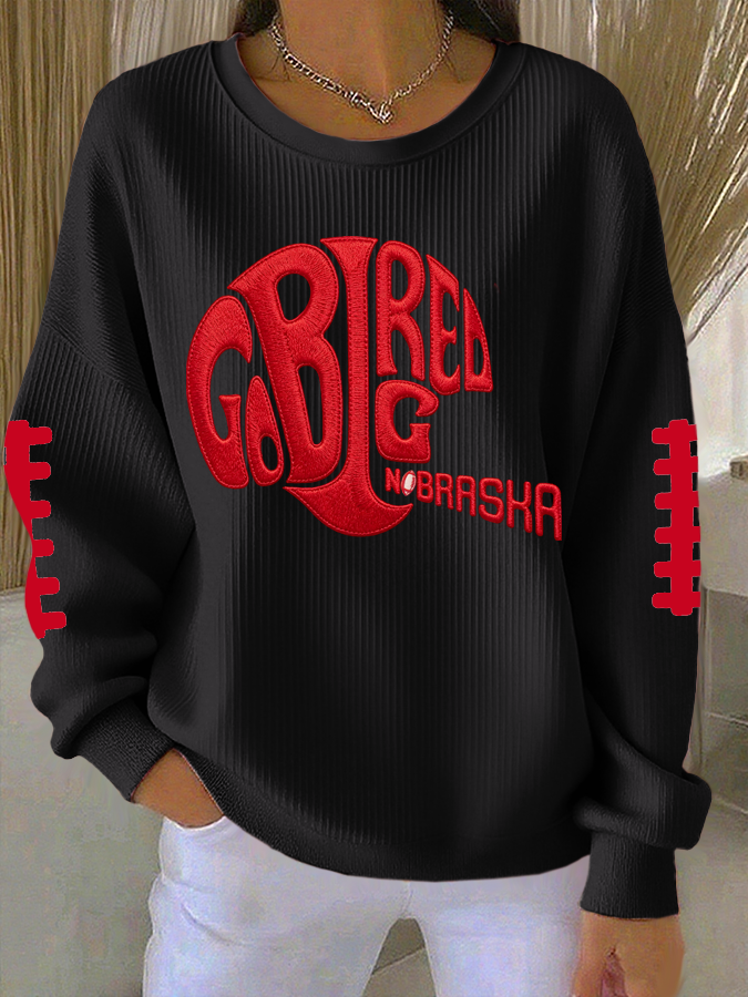 Women'S Football Print Casual Sweatshirt