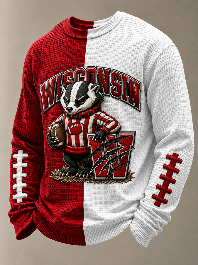 Men'S Football Printed Waffle T-Shirt