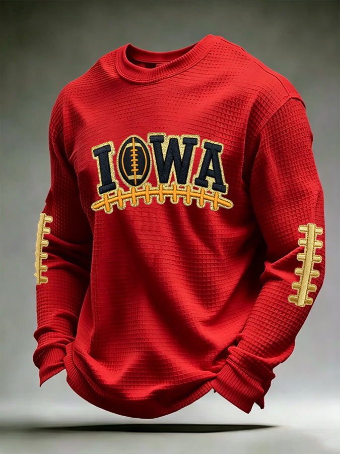 Men'S Football Fans Printed Waffle T-Shirt