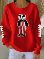 Women'S Football Print Casual Sweatshirt