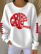 Women'S Football Print Casual Sweatshirt