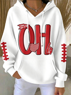 Ladies' Rugby Printed Hooded Sweatshirt