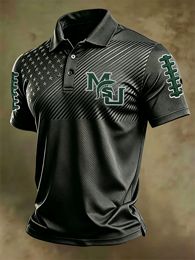 Men'S Retro Football Polo Shirt