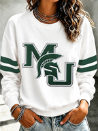 Ladies' Rugby Printed Round Neck T-Shirt