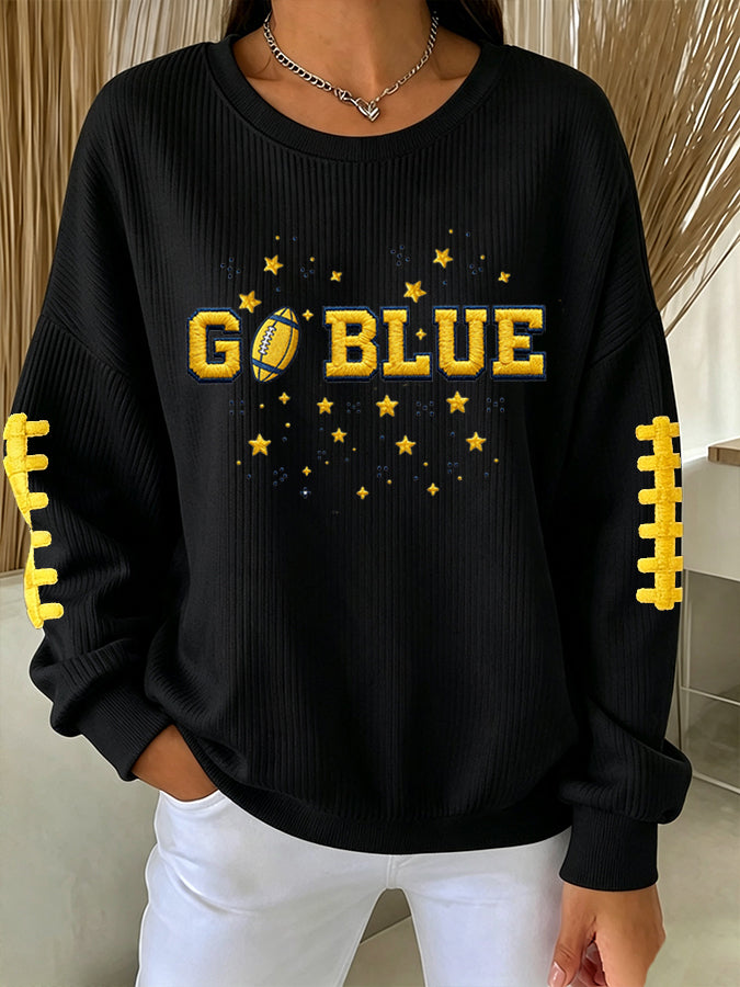 Women'S Football Print Casual Sweatshirt