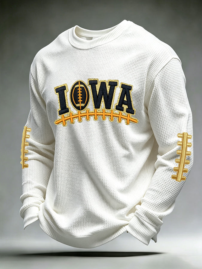 Men'S Football Fans Printed Waffle T-Shirt