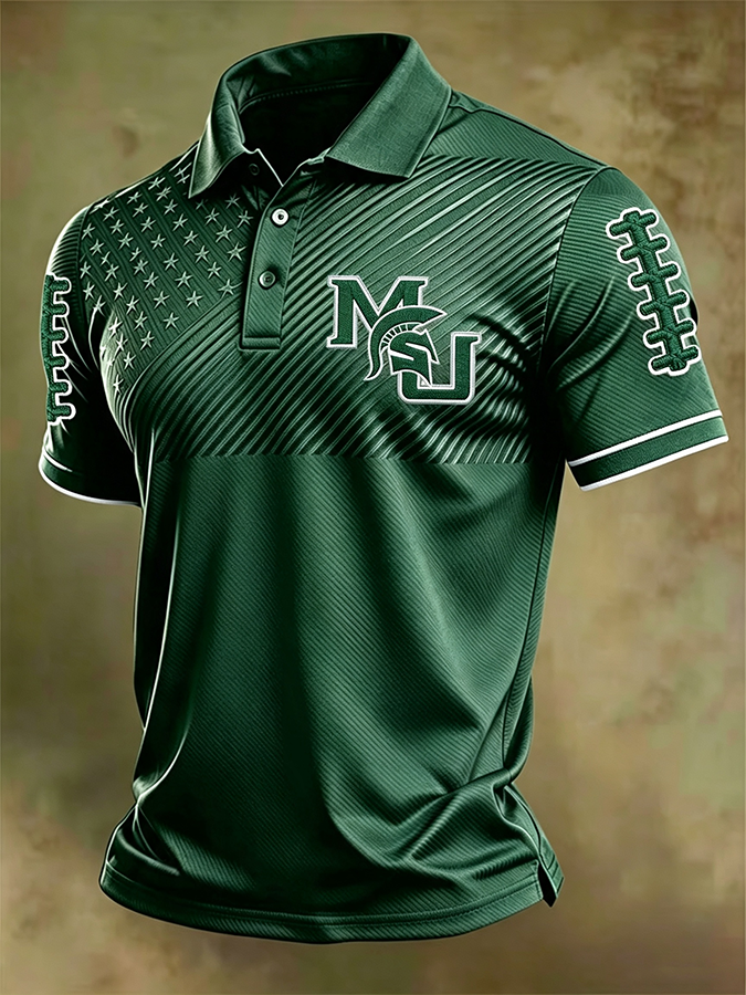 Men'S Retro Football Polo Shirt