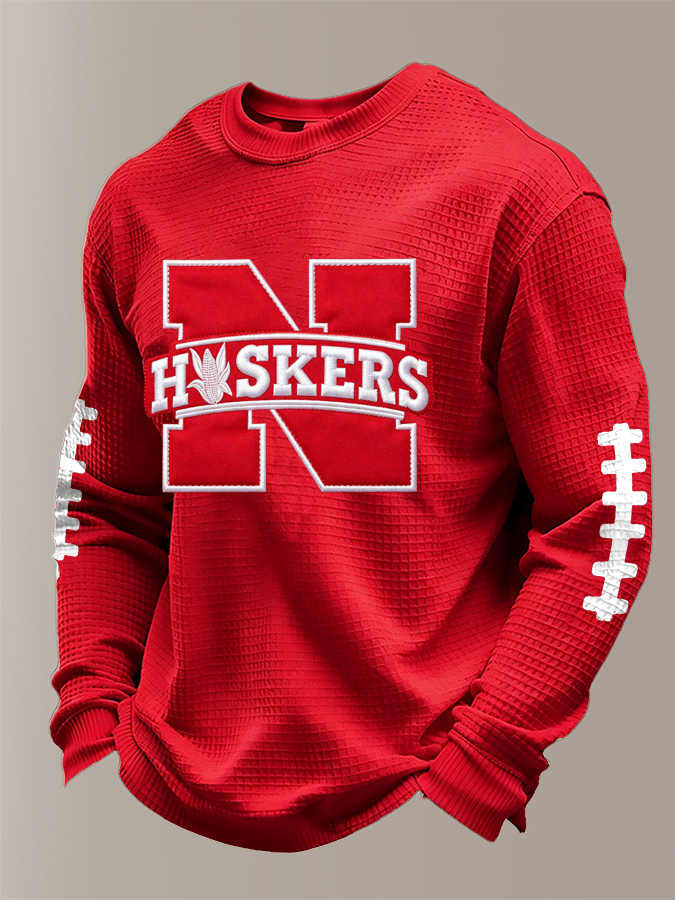 Men'S Football Printed Waffle T-Shirt