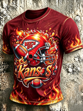 Men'S Football Fan Printed Casual T-Shirt