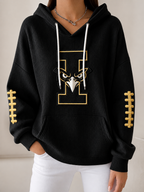 Women'S Football Printed Hooded Sweatshirt