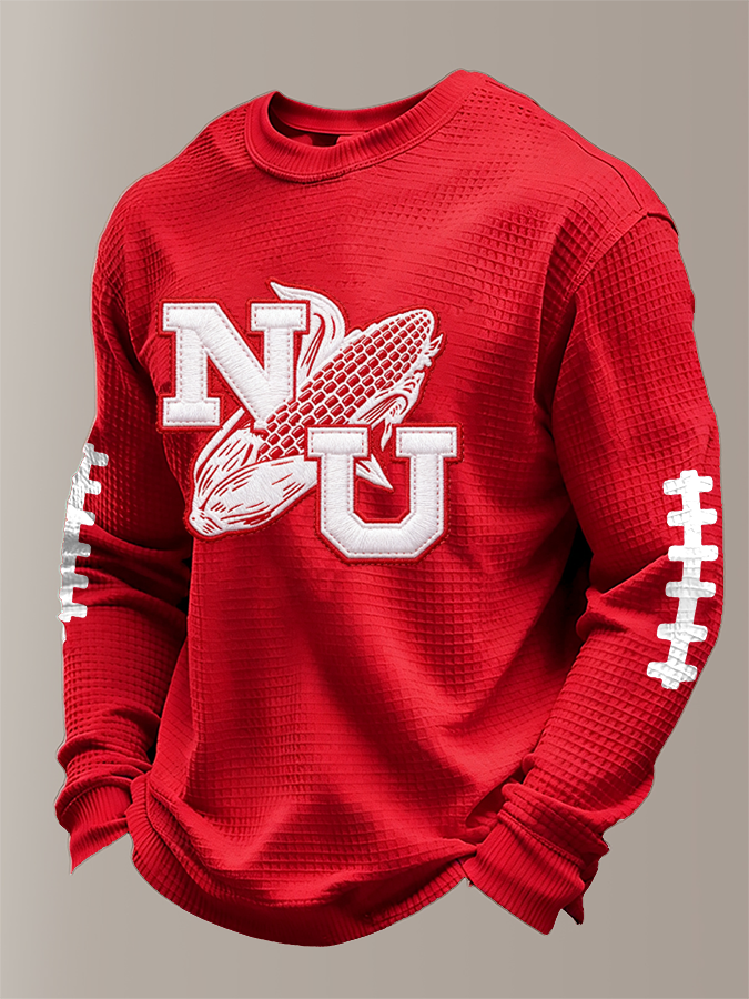 Men'S Football Printed Waffle T-Shirt