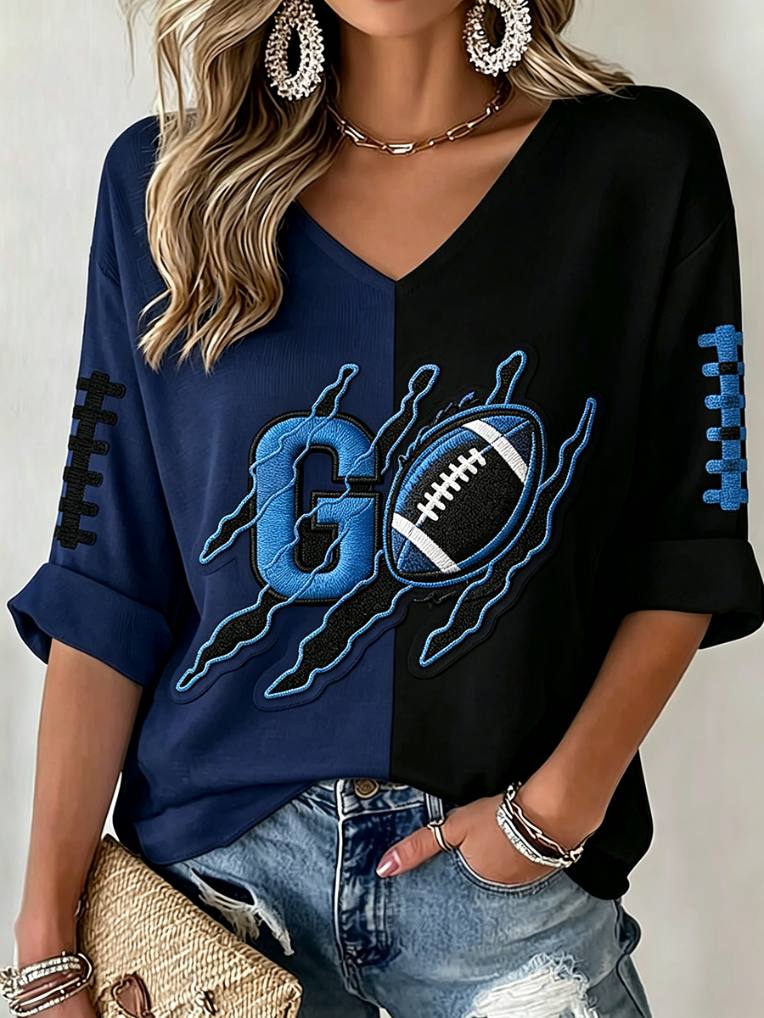 Women's Go Football Waffle Top
