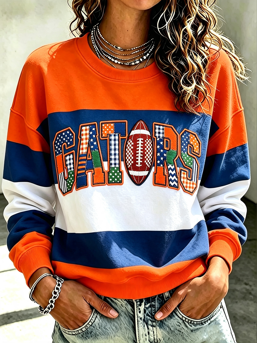 Women'S Retro Rugby Round Neck Sports Shirt