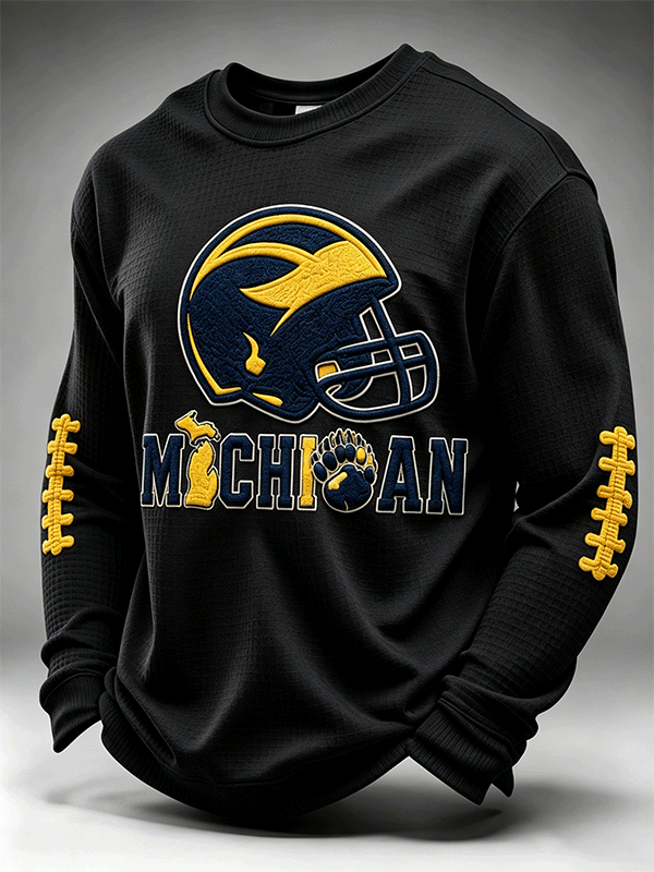 Men'S Football Enthusiast Sports Waffle Top
