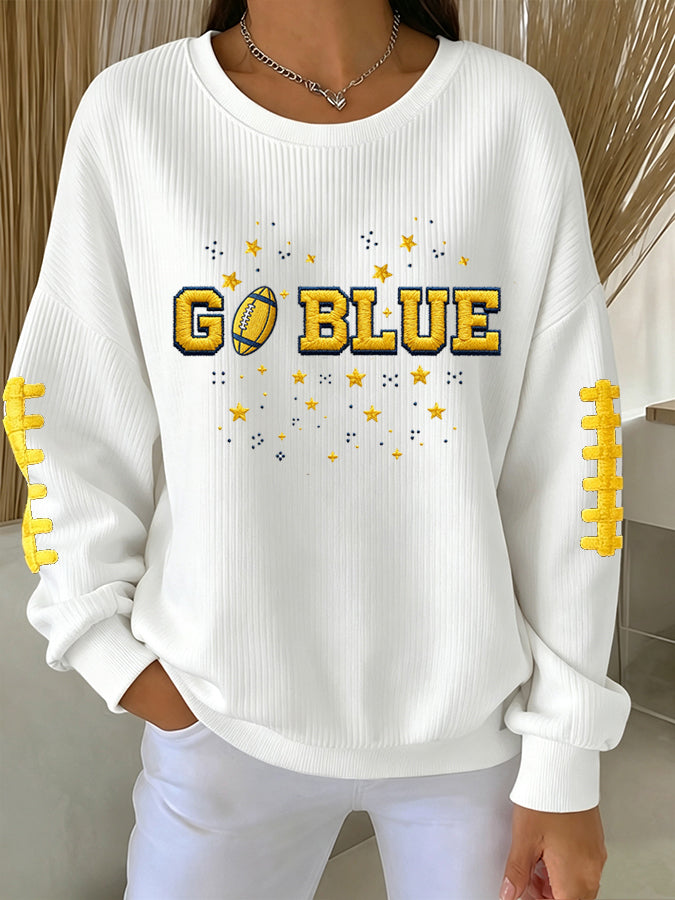 Women'S Football Print Casual Sweatshirt