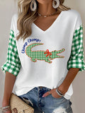 Women'S Football Print Waffle  Top
