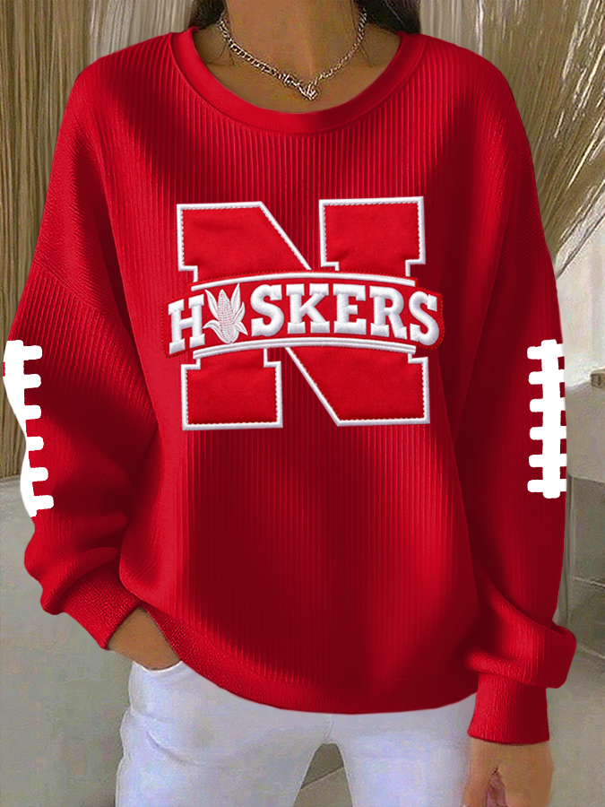 Women'S Football Print Casual Sweatshirt