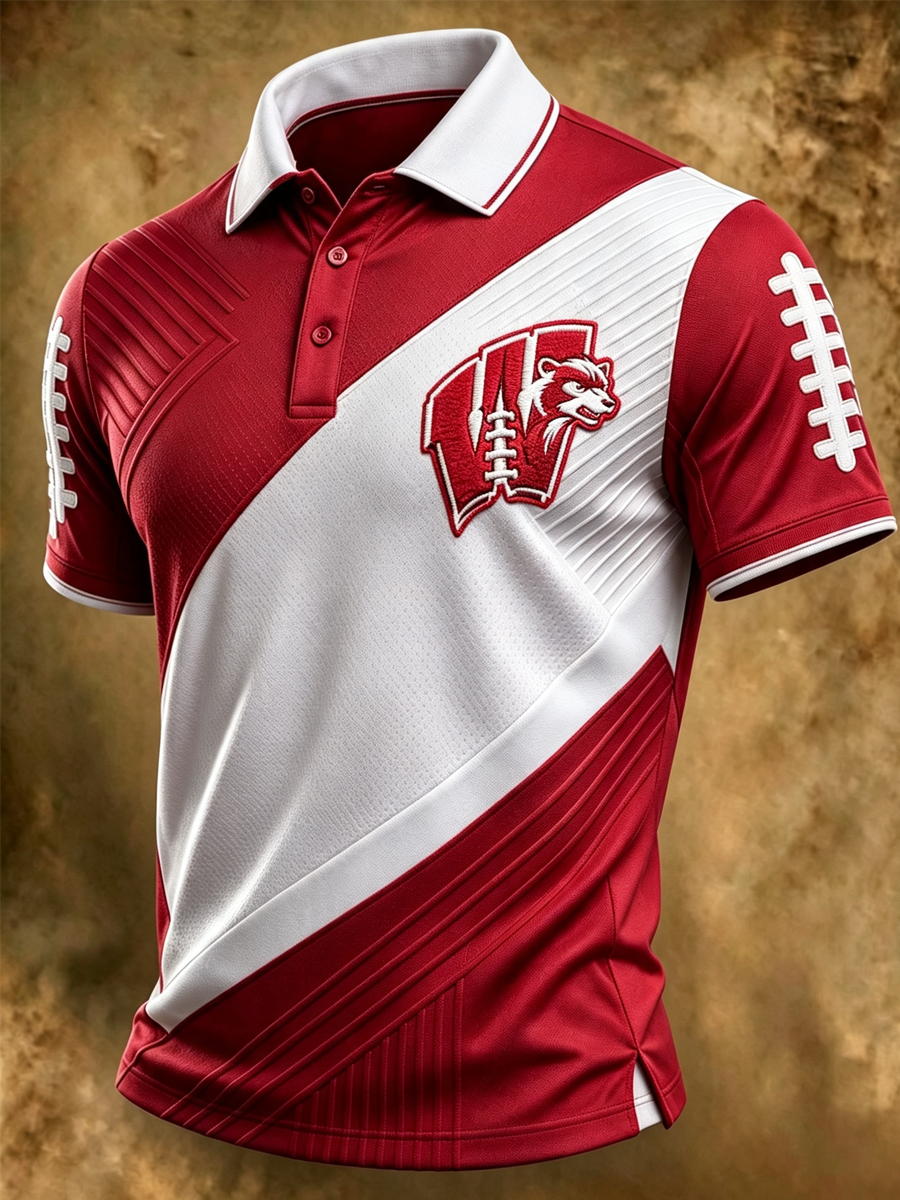 Men's Football Print Casual Printed T-shirt