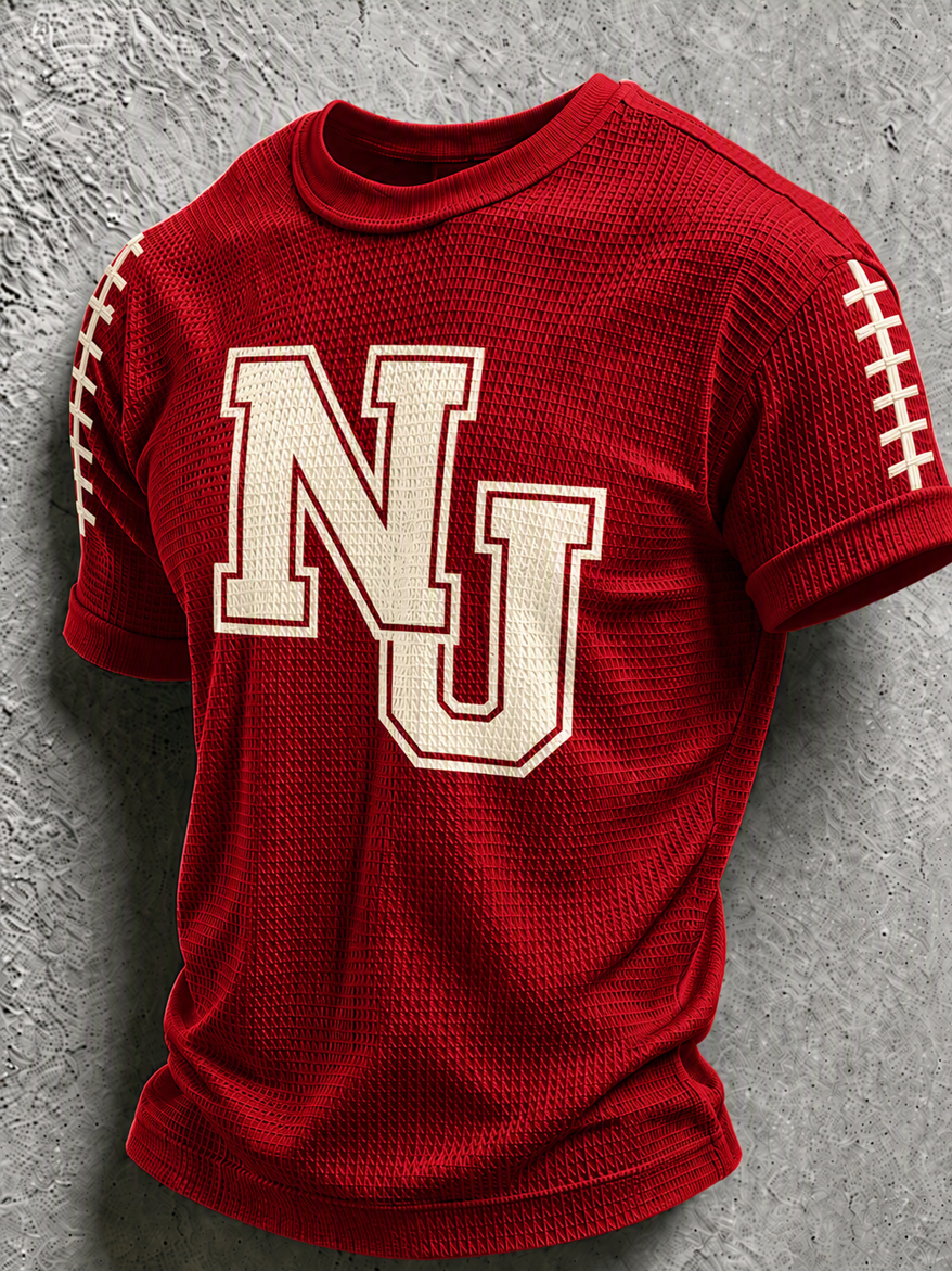 Men'S Football Print Waffle T-Shirt